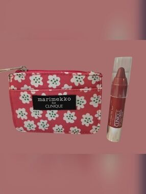 Clinique Chubby Stick Moisturizing Lip Color Balm Super Strawberry+Carry Bag New